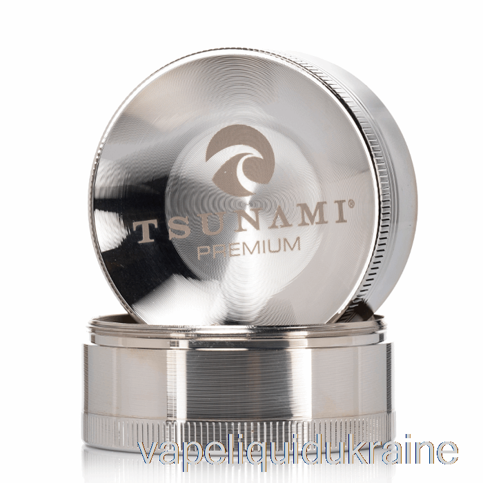 Vape Ukraine Tsunami 2.4inch 4-Piece Sunken Top Grinder Silver (63mm)